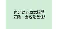泉州劲心劲意招聘,五险一金包吃包住!